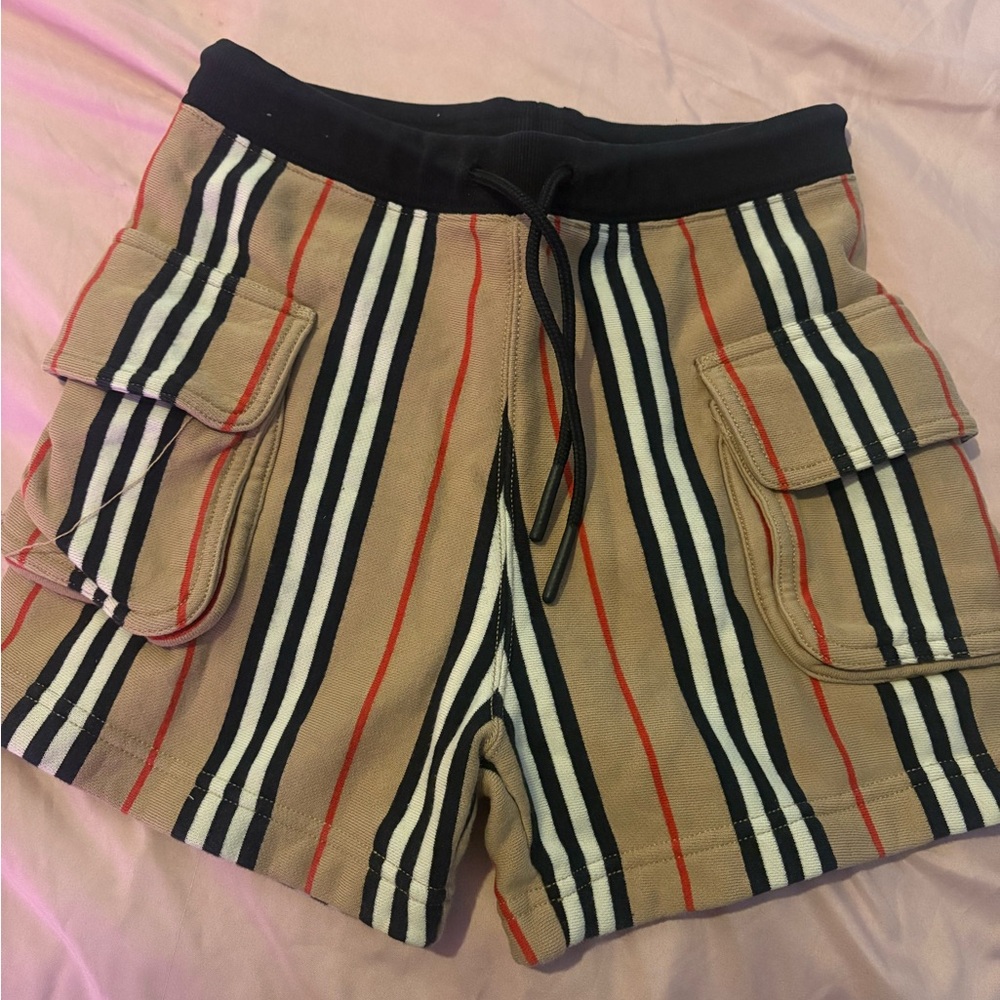 Burberry Tan and Black Check Shorts